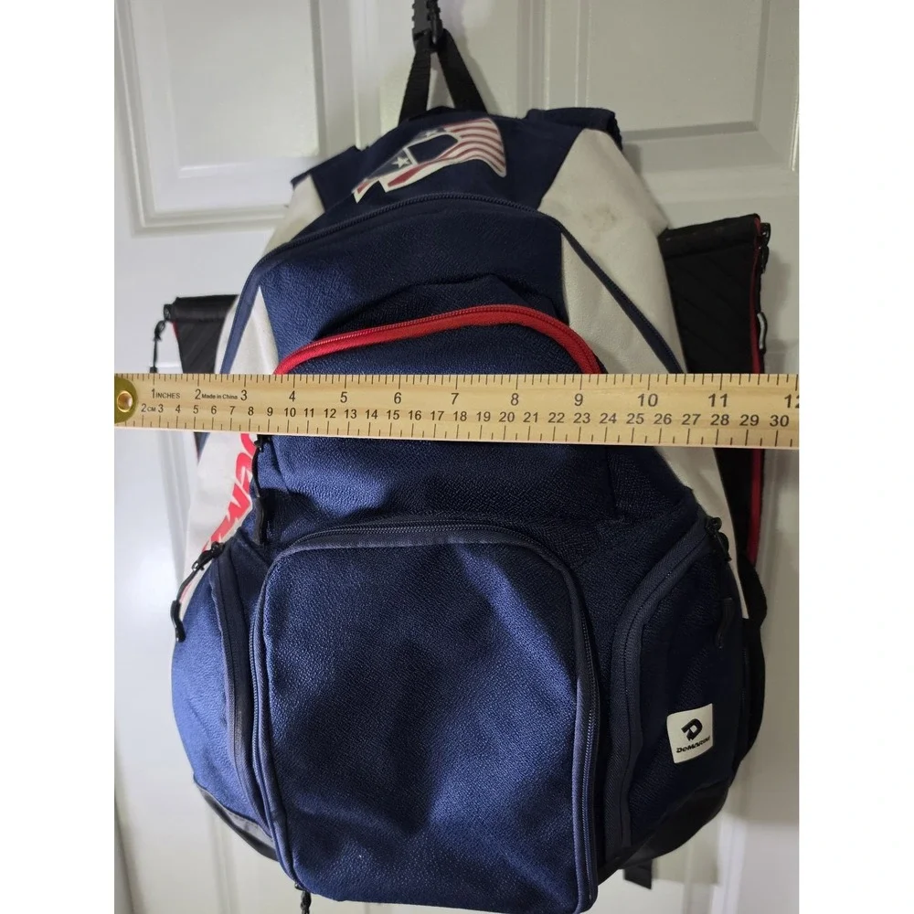 DeMarini Baseball Softball Equipment Backpack Bat Bag Navy Red White USA Flag